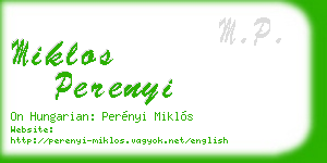 miklos perenyi business card